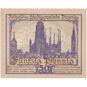 Danzig, 50 Pfennig 1919 - purple -