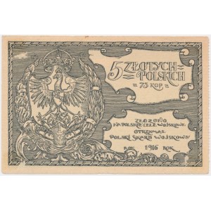 Polish Military Treasury, 5 zlotys = 75 kopecks 1916