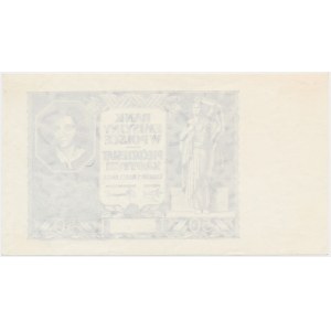 50 złotych 1940 - czarnodruk na papierze PWPW - rewers czysty -