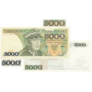 50 zlotys 1988 REDUCED to 5,000 zlotys 1988