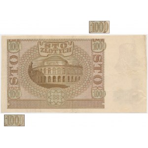 100 złotych 1940 PRZERÓBKA na 1.000 zł 1960