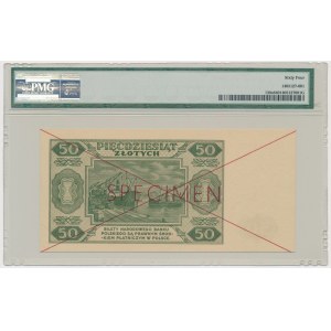 50 złotych 1948 - SPECIMEN - AA 1234567/8900000 - PMG 64