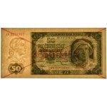 50 złotych 1948 - SPECIMEN - AA 1234567/8900000 - PMG 64
