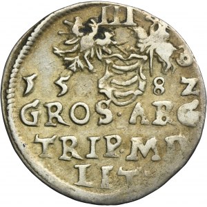 Stephen Bathory, 3 Groschen Vilnius 1582 - L/LIT