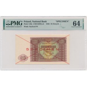 10 złotych 1946 - SPECIMEN - PMG 64