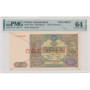 50 złotych 1946 - SPECIMEN - A - PMG 64
