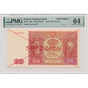 100 złotych 1946 - SPECIMEN - A - PMG 64