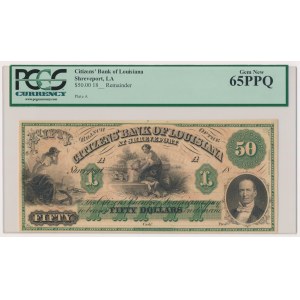 USA, Louisiana, 50 Dollars (1860-69) - PCGS 65 PPQ