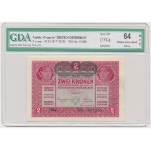 Austria, 2 Kronen 1917 (1919) - GDA 64 NET