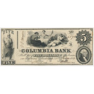 USA, Washington D.C. - The Columbia Bank, 5 Dollars 1852