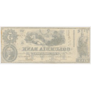 USA, Washington D.C. - The Columbia Bank, 5 Dollars 1852