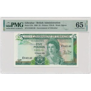 Gibraltar, 5 Pounds 1988 - PMG 65 EPQ