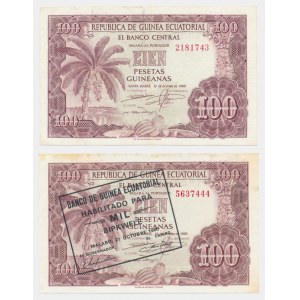 Equatorial Guinea, 100 Pesetas - 1.000 Bipkwele (1969-80) (2 pcs.)