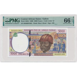 Gabon, 5.000 Francs (2000) - PMG 66 EPQ