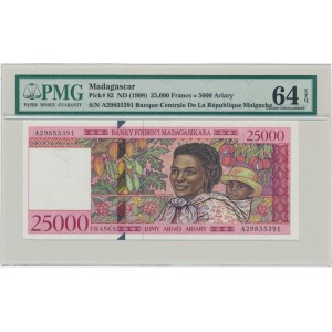 Madagascar, 25.000 Francs = 5.000 Ariary (1998) - PMG 64 EPQ