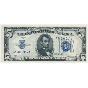 USA, Silver Certificate, Blue Seal, 5 Dollars 1934