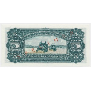 Yugoslavia, 5 Dinara 1965 - SPECIMEN