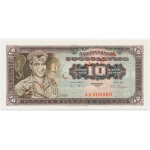 Yugoslavia. 10 Dinara 1965 - SPECIMEN