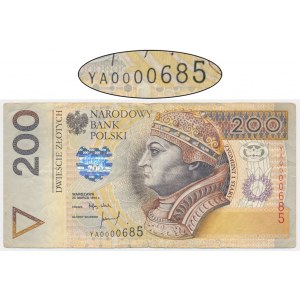 200 złotych 1994 - YA 0000685 - seria zastępcza - RZADKIE