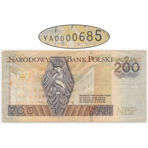 200 złotych 1994 - YA 0000685 - seria zastępcza - RZADKIE