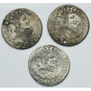 Lot, Sigismund III Vasa, 1/4 Thaler Danzig 1624-1626 (3 pcs.)