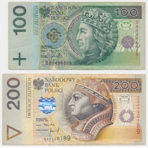 Set, 100-200 zloty 1994 - DA - (2 pcs.) - first series printed at PWPW