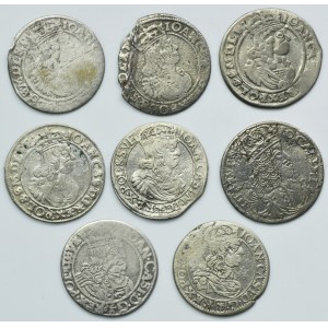 Lot, John II Casimir, 6 Groschen (8 pcs.)