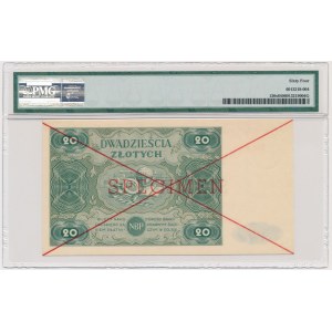 20 złotych 1947 - SPECIMEN - A 1234567 - PMG 64