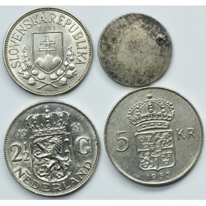 Lot, Czechoslovakia, France, Netherlands and Sweden, Mix of coins and medal (4 pcs.)