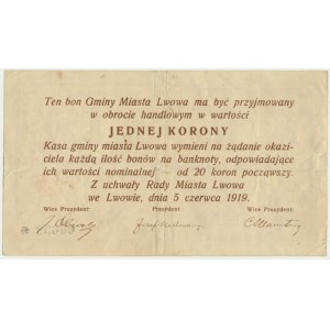 Lwów, 1 korona 1919
