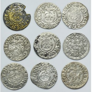 Lot, Poland and Livonia under Sweden, SIgismund III Vasa and Christina, 3 Polker (9 pcs.)