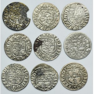 Lot, Poland and Livonia under Sweden, SIgismund III Vasa and Christina, 3 Polker (9 pcs.)