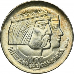 PRÓBA, 100 złotych 1966 Mieszko i Dąbrówka głowy