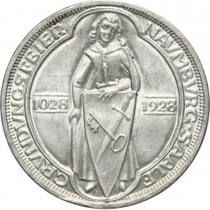 Germany, Weimar Republic, 3 Mark Berlin 1928 A - Naumburg