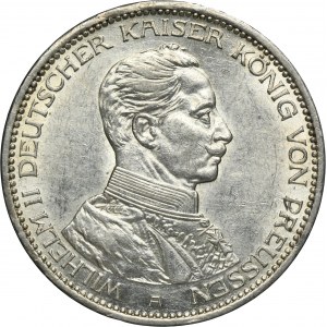 Germany, Kingdom of Prussia, Wilhelm II, 3 Mark Berlin 1914 A