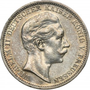 Germany, Kingdom of Prussia, Wilhelm II, 3 Mark Berlin 1908 A