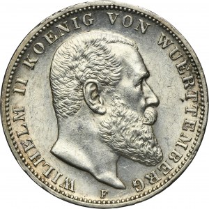 Germany, Kingdom of Württemberg, Wilhelm II, 3 Mark Stuttgart 1912 F