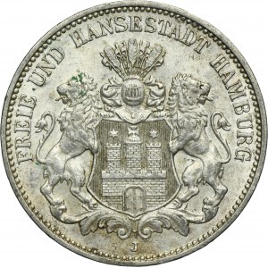 Germany, City of Hamburg, 3 Marks 1913 J