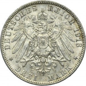 Germany, City of Hamburg, 3 Marks 1913 J