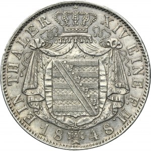 Germany, Kingdom of Saxony, Friedrich Augustus II, Thaler Dresden 1848 F