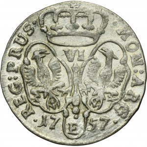 Germany, Kingdom of Prussia, Friedrich II, 6 Groschen Königsberg 1757 E