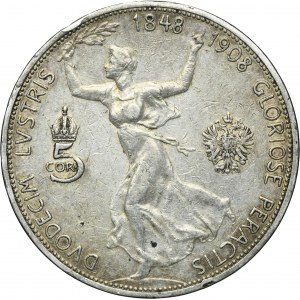 Austria, Franz Joseph I, 5 Corona Wien 1908