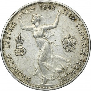 Austria, Franz Joseph I, 5 Corona Wien 1908
