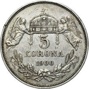 Hungary, Franz Joseph I, 5 Korona Kremnitz 1900 KB