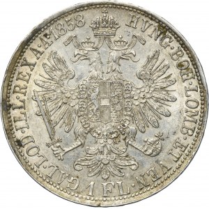 Austria, Franz Joseph I, 1 Florin Wien 1858 A