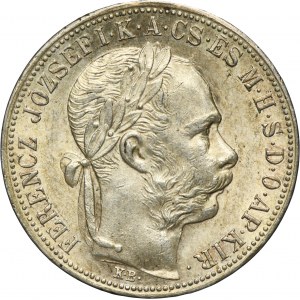 Hungary, Franz Joseph I, 1 Forint Kremnitz 1884 KB