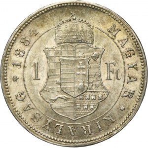 Hungary, Franz Joseph I, 1 Forint Kremnitz 1884 KB