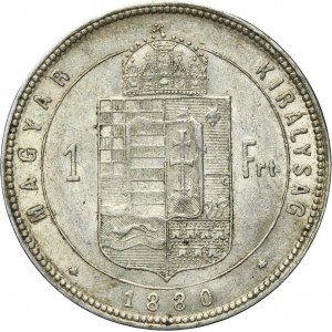 Hungary, Franz Joseph I, 1 Forint Kremnitz 1880 KB
