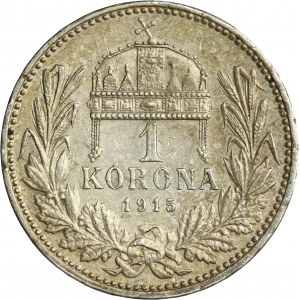 Hungary, Franz Josef I, 1 Corona Kremnitz 1915 KB