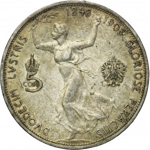 Austria, Franz Joseph I, 5 Corona Wien 1908